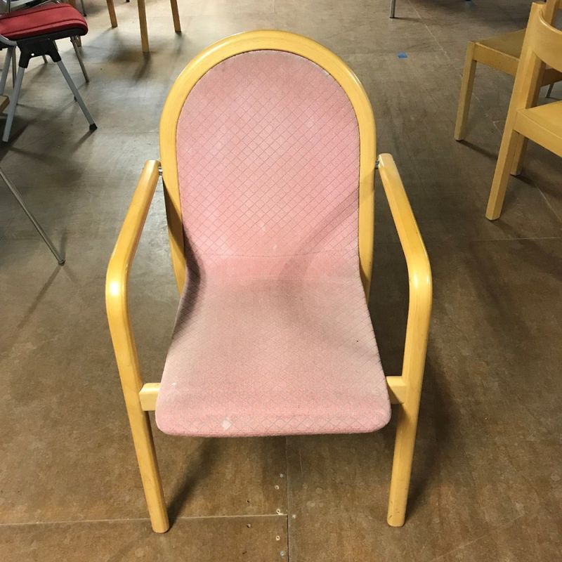 Karmstol rosa/grå/bok - begagnad