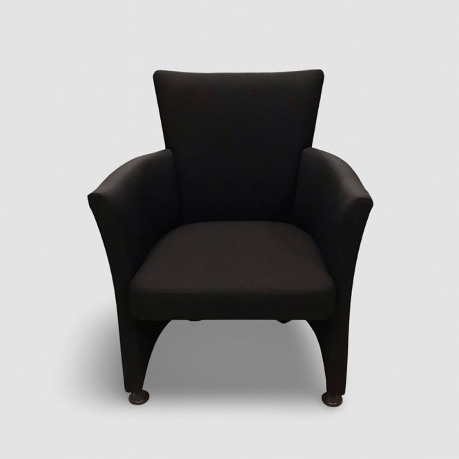 Huvudbild Fåtölj svart textil - begagnad