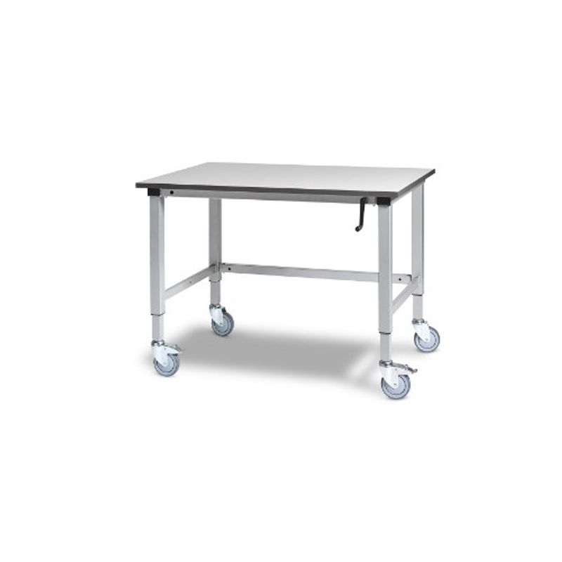 Arbetsbord på hjul höj & sänkb vev 150 kg