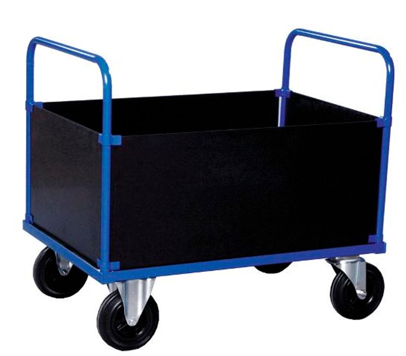 Lådvagn | MDF-laminat | Blå lackad