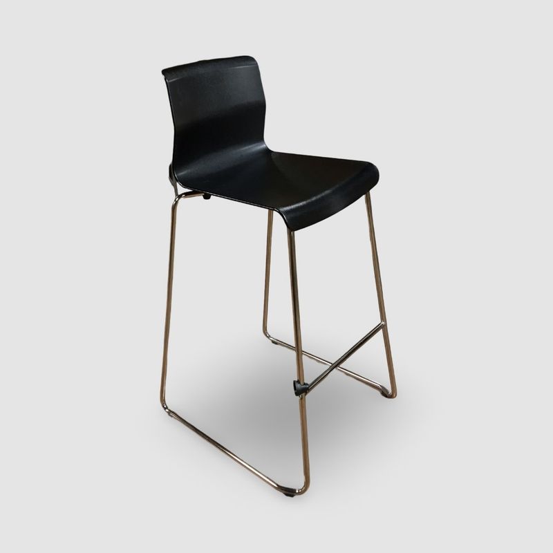 Barstol Glenn svart plast/krom - begagnad
