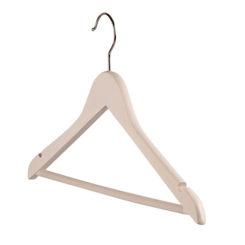 Trähängare rak med stång 45cm 50-pack 