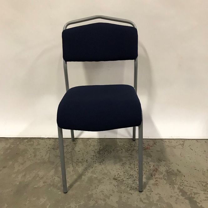 Huvudbild Stol Särna blå med silverfärgade ben - begagnad